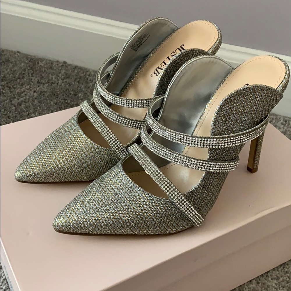 JustFab party slip on heels